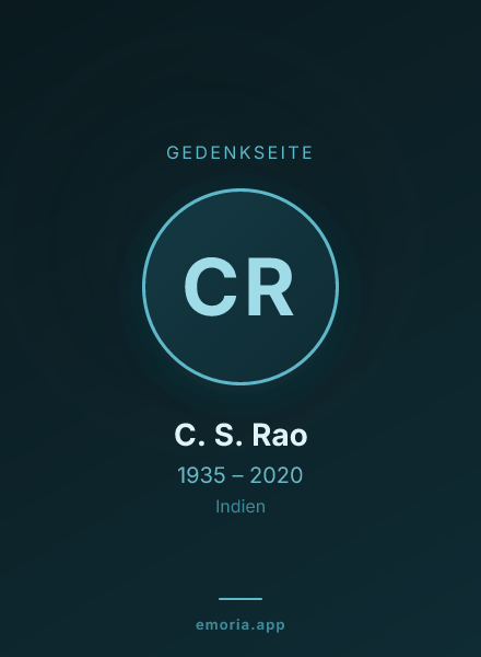 Gedenkportrait von C. S. Rao