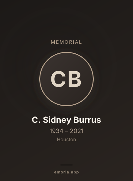 Memorial portrait of C. Sidney Burrus