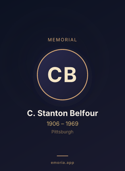 Memorial portrait of C. Stanton Belfour