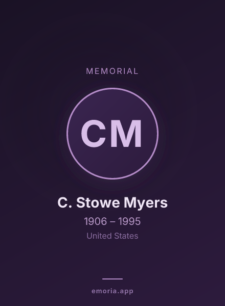 Memorial portrait of C. Stowe Myers