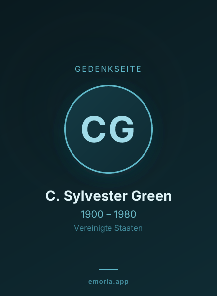 Gedenkportrait von C. Sylvester Green
