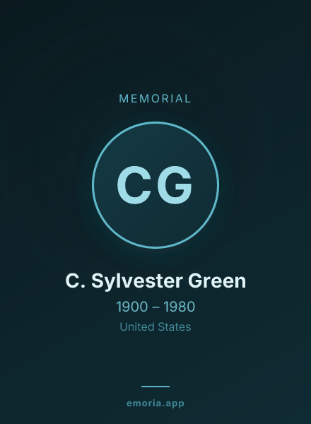 Memorial portrait of C. Sylvester Green