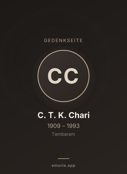 Gedenkportrait von C. T. K. Chari