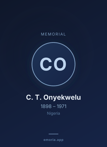 Memorial portrait of C. T. Onyekwelu