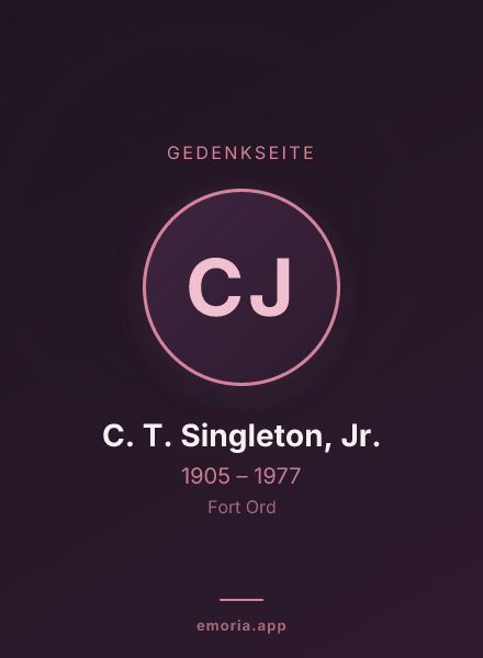 Gedenkportrait von C. T. Singleton, Jr.
