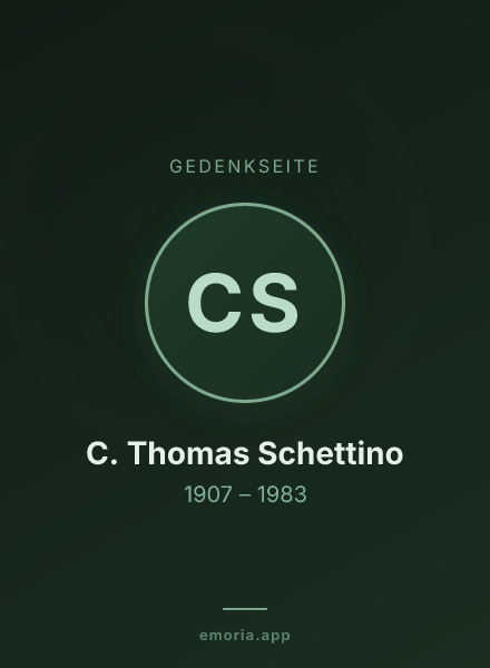 Gedenkportrait von C. Thomas Schettino