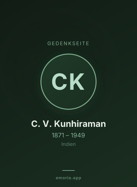 Gedenkportrait von C. V. Kunhiraman