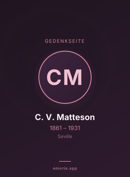Gedenkportrait von C. V. Matteson