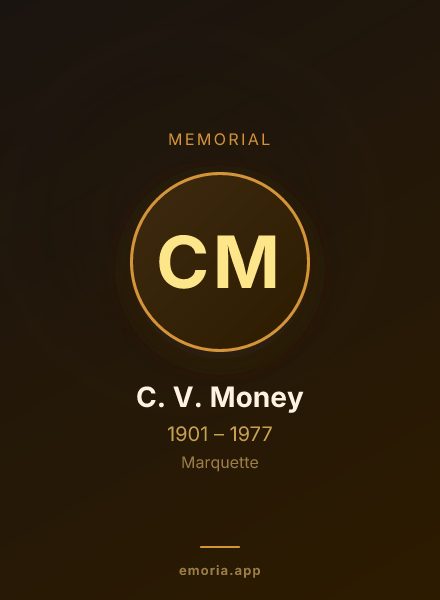 Memorial portrait of C. V. Money
