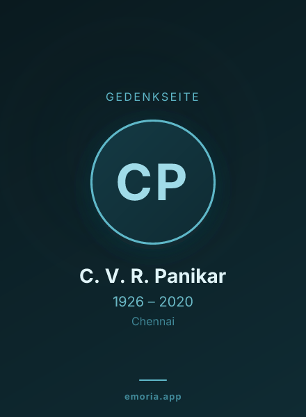 Gedenkportrait von C. V. R. Panikar