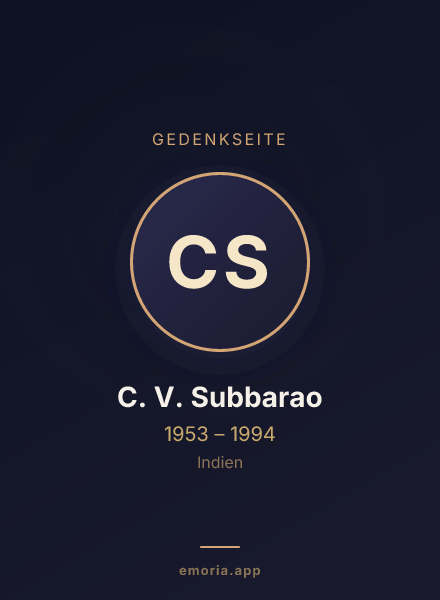 Gedenkportrait von C. V. Subbarao
