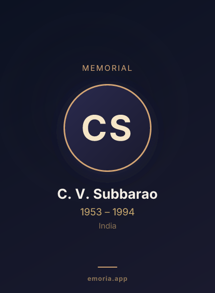 Memorial portrait of C. V. Subbarao