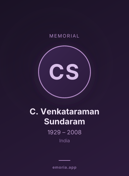 Memorial portrait of C. Venkataraman Sundaram