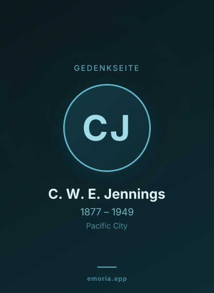 Gedenkportrait von C. W. E. Jennings