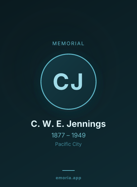 Memorial portrait of C. W. E. Jennings