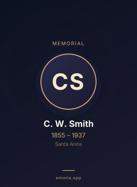 Memorial portrait of C. W. Smith