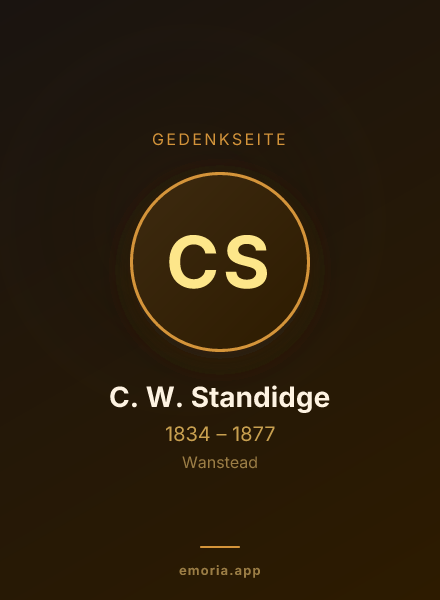 Gedenkportrait von C. W. Standidge