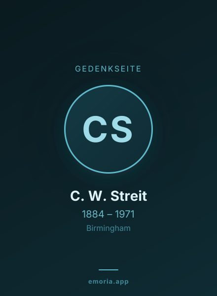 Gedenkportrait von C. W. Streit