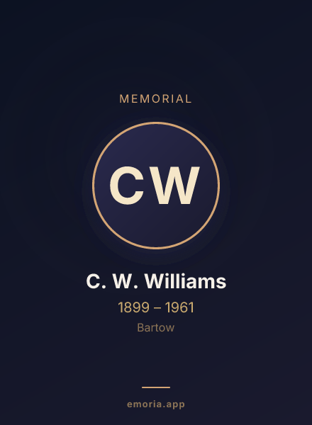Memorial portrait of C. W. Williams