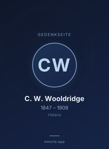 Gedenkportrait von C. W. Wooldridge