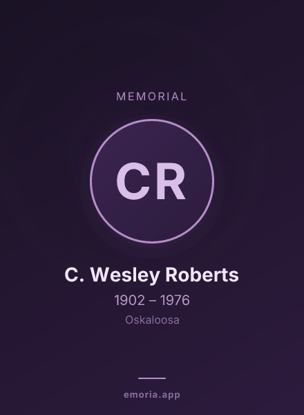 Memorial portrait of C. Wesley Roberts