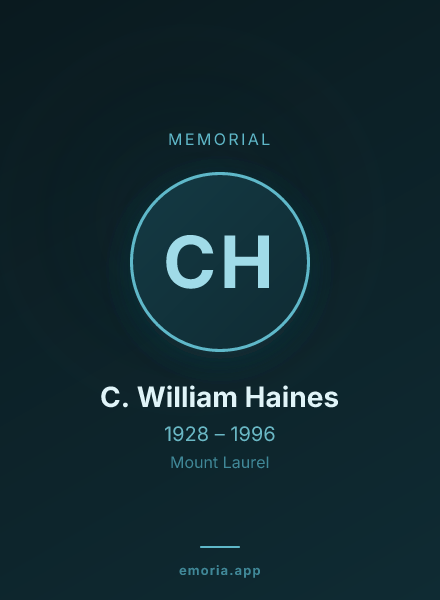 Memorial portrait of C. William Haines