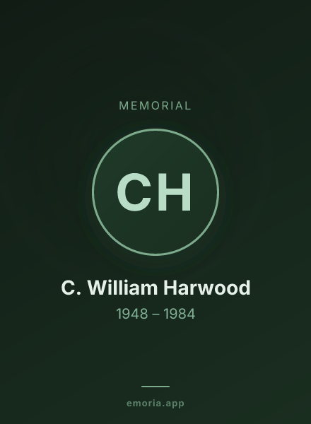 Memorial portrait of C. William Harwood