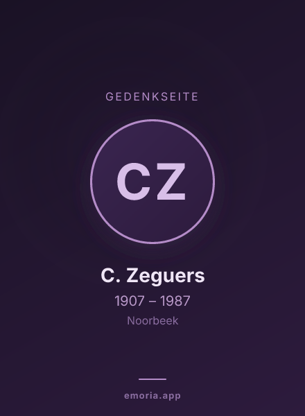 Gedenkportrait von C. Zeguers