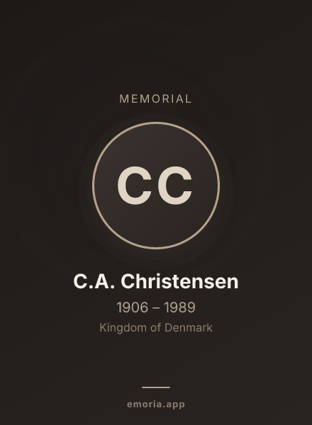 Memorial portrait of C.A. Christensen