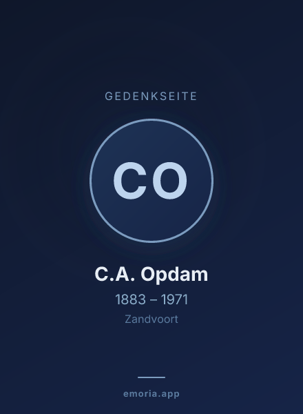 Gedenkportrait von C.A. Opdam