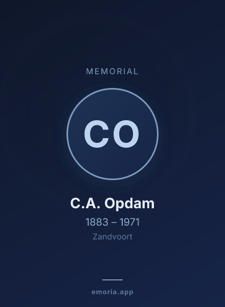 Memorial portrait of C.A. Opdam