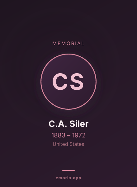 Memorial portrait of C.A. Siler