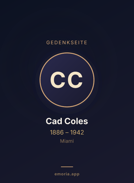 Gedenkportrait von Cad Coles
