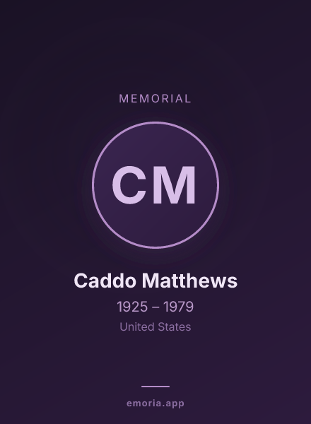 Memorial portrait of Caddo Matthews