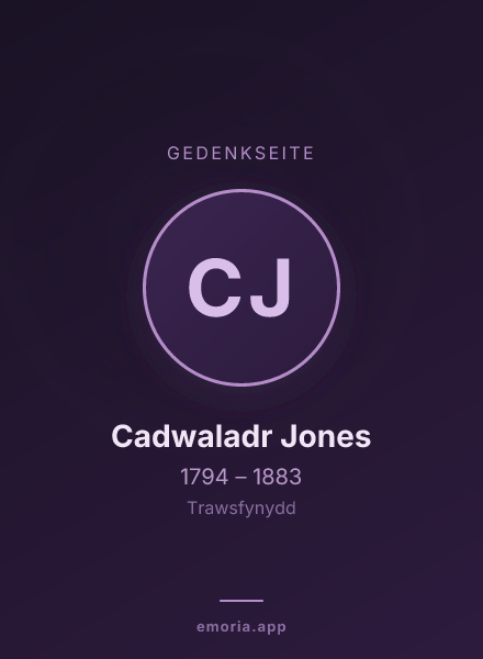 Gedenkportrait von Cadwaladr Jones