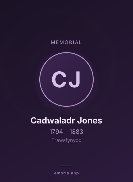 Memorial portrait of Cadwaladr Jones