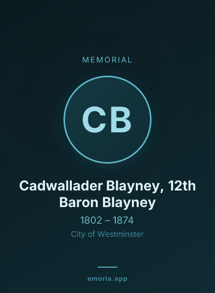 Memorial portrait of Cadwallader Blayney, 12th Baron Blayney