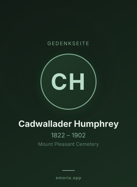 Gedenkportrait von Cadwallader Humphrey