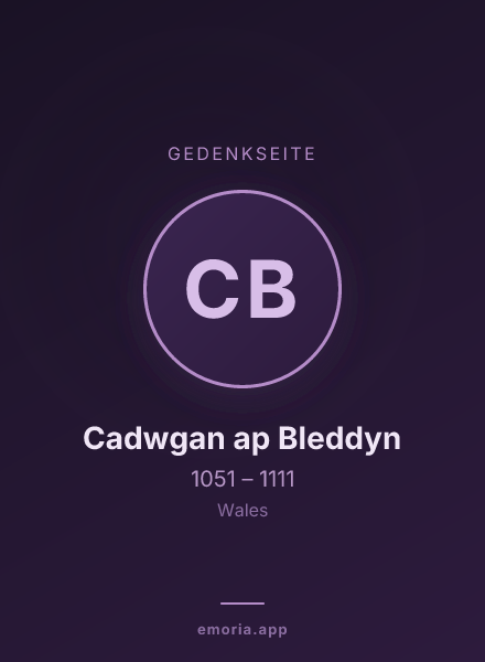 Gedenkportrait von Cadwgan ap Bleddyn