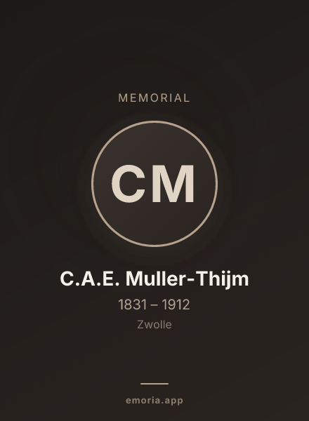 Memorial portrait of C.A.E. Muller-Thijm