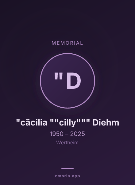 Memorial portrait of "cäcilia ""cilly""" Diehm