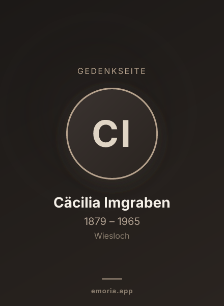 Gedenkportrait von Cäcilia Imgraben