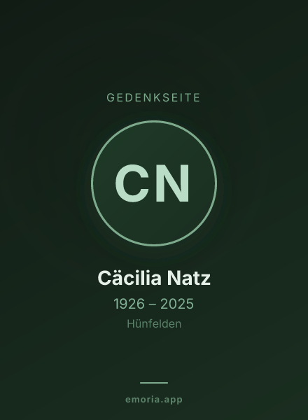 Gedenkportrait von Cäcilia Natz