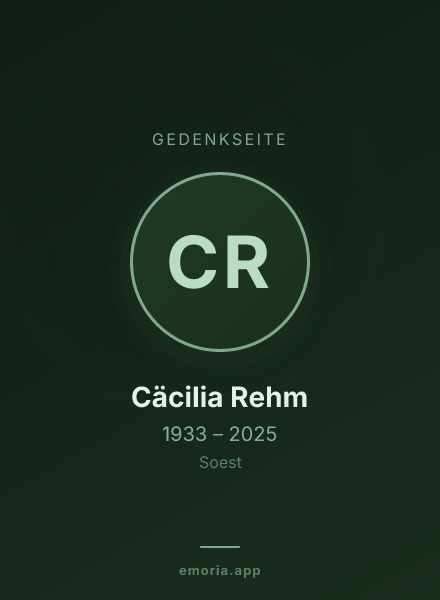Gedenkportrait von Cäcilia Rehm