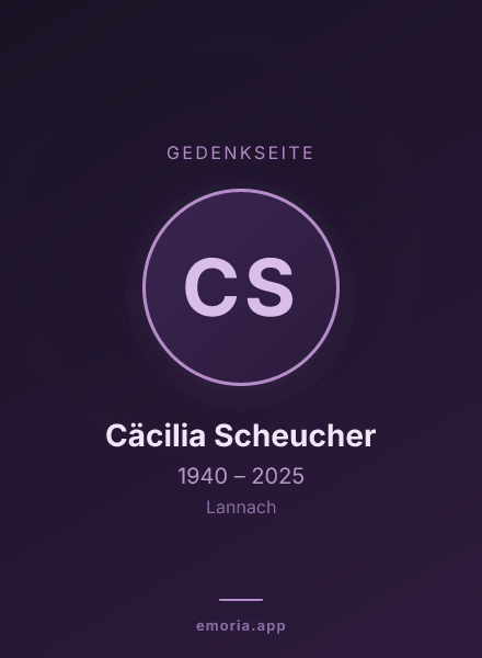 Gedenkportrait von Cäcilia Scheucher