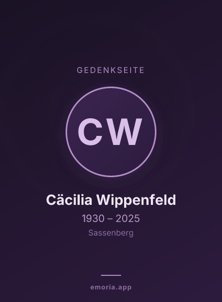 Gedenkportrait von Cäcilia Wippenfeld