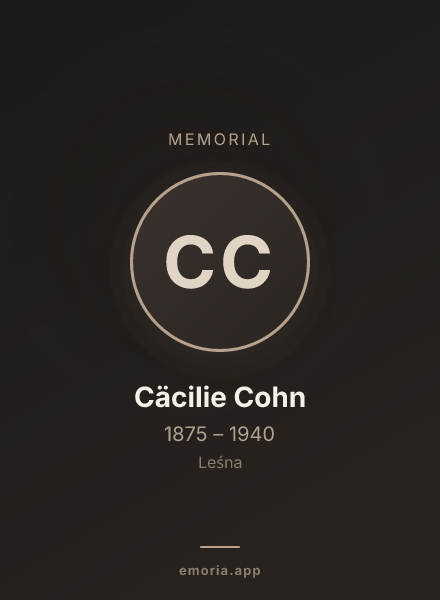 Memorial portrait of Cäcilie Cohn