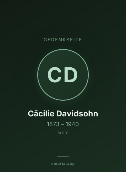 Gedenkportrait von Cäcilie Davidsohn