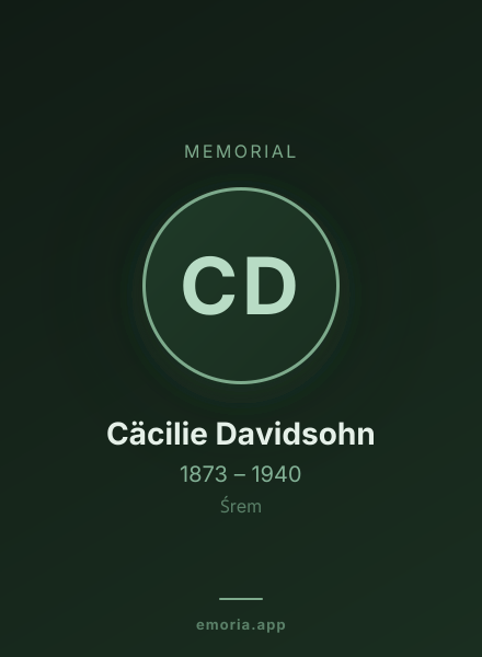 Memorial portrait of Cäcilie Davidsohn