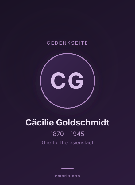 Gedenkportrait von Cäcilie Goldschmidt